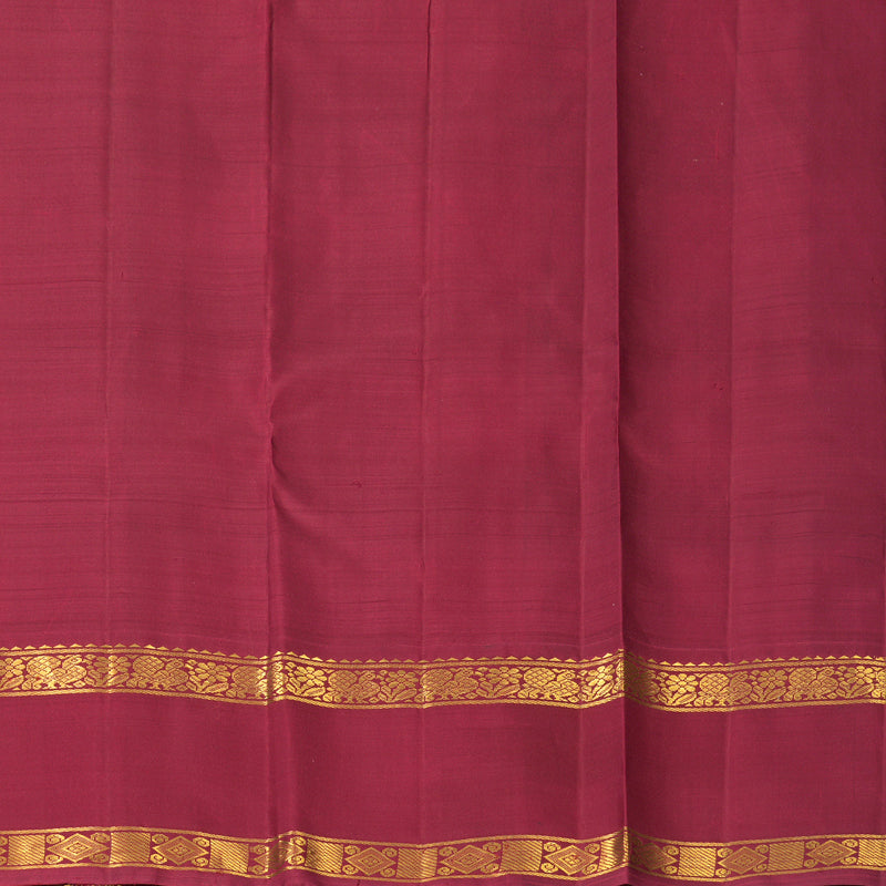 Hayagrivas Handloom Maroon &amp; Green Checks Kanjivaram Silk Saree with Maroon Border KBF985I6-1