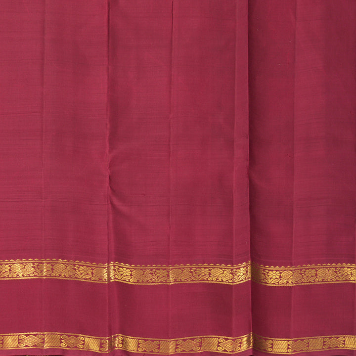 Hayagrivas Handloom Maroon &amp; Green Checks Kanjivaram Silk Saree with Maroon Border KBF985I6-1