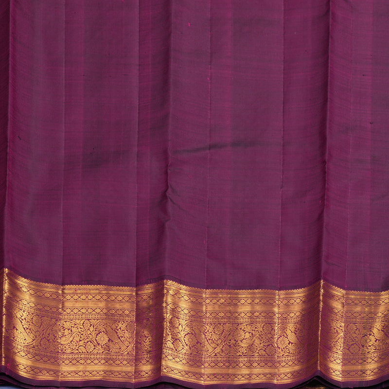 Hayagrivas Handloom Honey Mustard Kanjivaram Silk Saree with Wine Purple Border KBF988I1-2