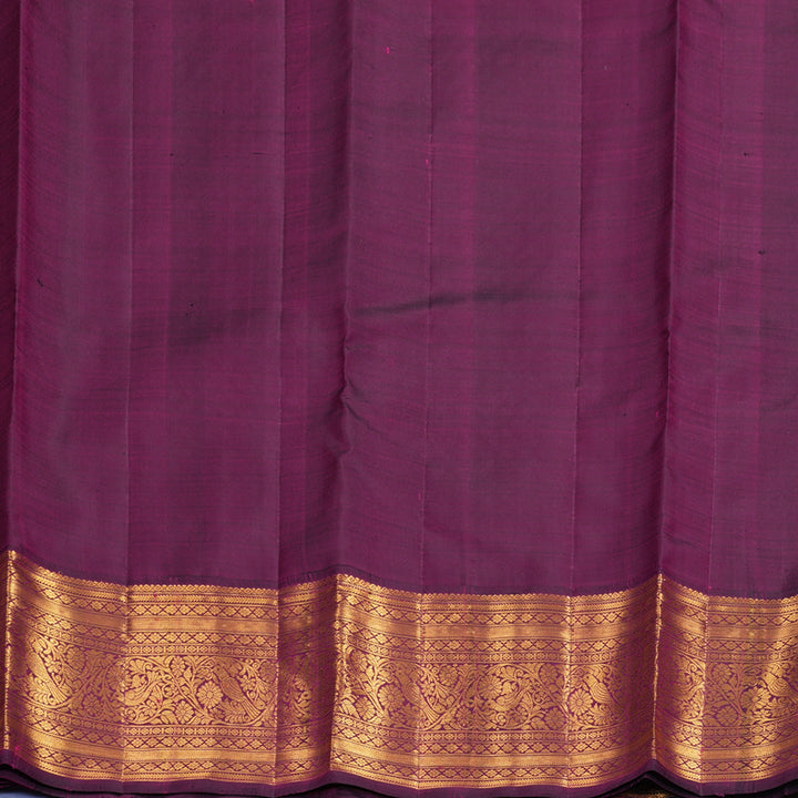 Hayagrivas Handloom Honey Mustard Kanjivaram Silk Saree with Wine Purple Border KBF988I1-2