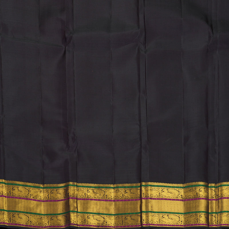 Hayagrivas Handloom Orange Kanjivaram Silk Saree with Deep Jamun Border KBF988I1-4