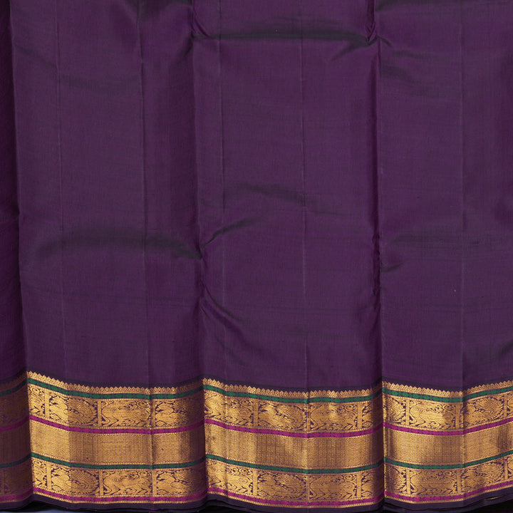 Hayagrivas Handloom Rose Pink Kanjivaram Silk Saree with Nagapazham Border KBF988I1-8