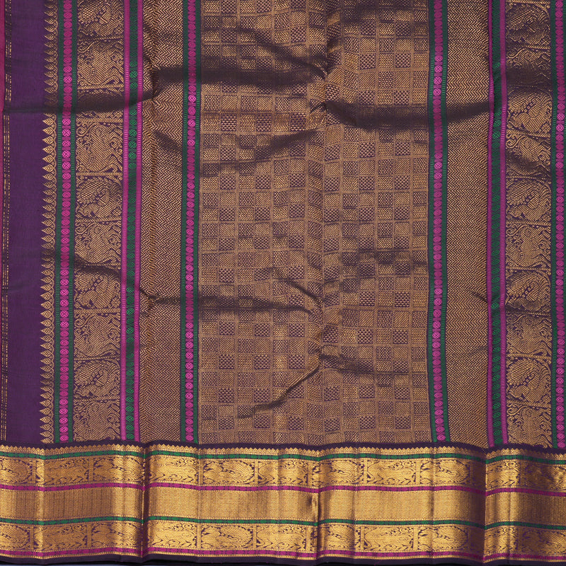 Hayagrivas Handloom Rose Pink Kanjivaram Silk Saree with Nagapazham Border KBF988I1-8