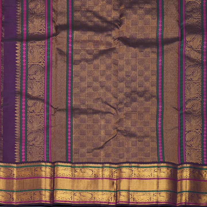 Hayagrivas Handloom Rose Pink Kanjivaram Silk Saree with Nagapazham Border KBF988I1-8
