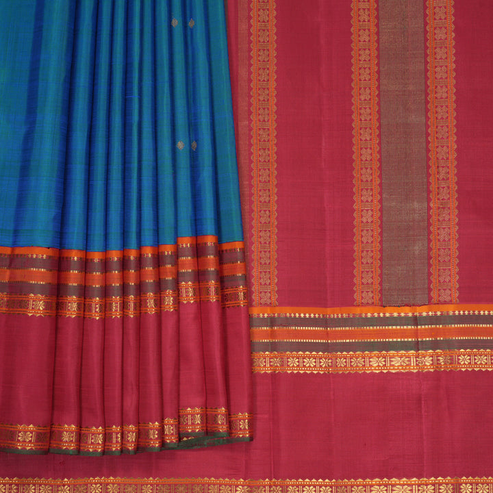 Hayagrivas Handloom Mayilkazhuthu Kanjivaram Silk Saree with Maroon Border KBF989I10-1