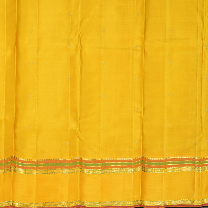 Hayagrivas Handloom Deep Nagapazham Kanjivaram Silk Saree with Mustard Yellow Border KBF989I11-1