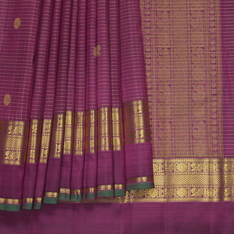 Hayagrivas Handloom Purple Kanjivaram Silk Saree KBF989I13-1