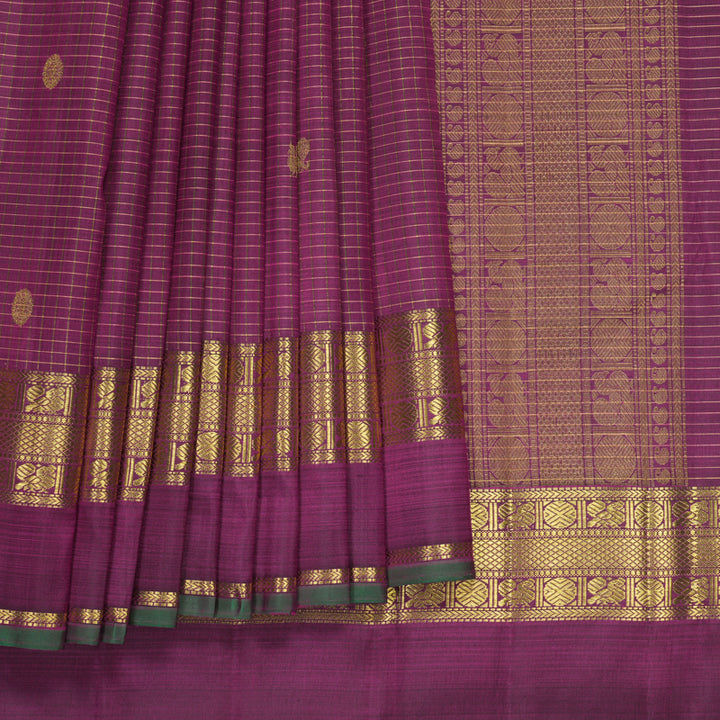 Hayagrivas Handloom Purple Kanjivaram Silk Saree KBF989I13-1