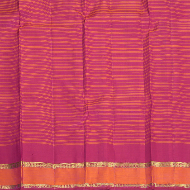 Hayagrivas Handloom Pink Kanjivaram Silk Saree with Orangish-Pink Border KBF989I6-1
