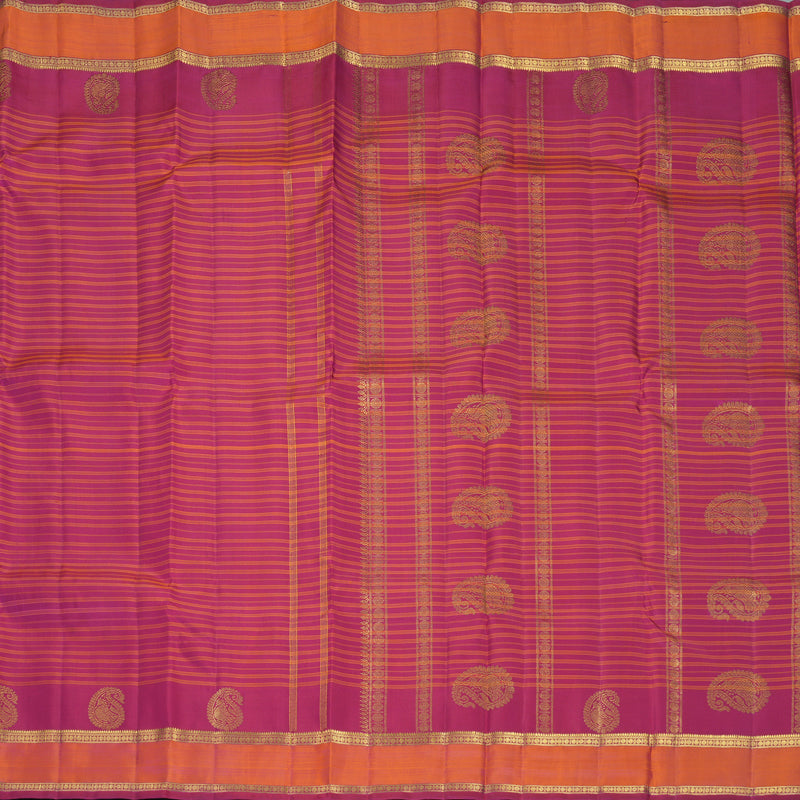 Hayagrivas Handloom Pink Kanjivaram Silk Saree with Orangish-Pink Border KBF989I6-1