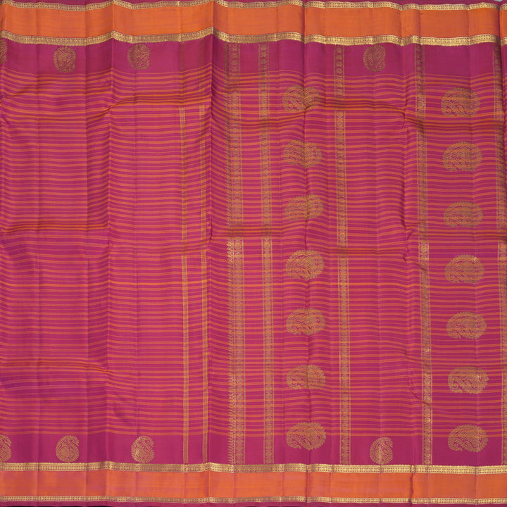 Hayagrivas Handloom Pink Kanjivaram Silk Saree with Orangish-Pink Border KBF989I6-1