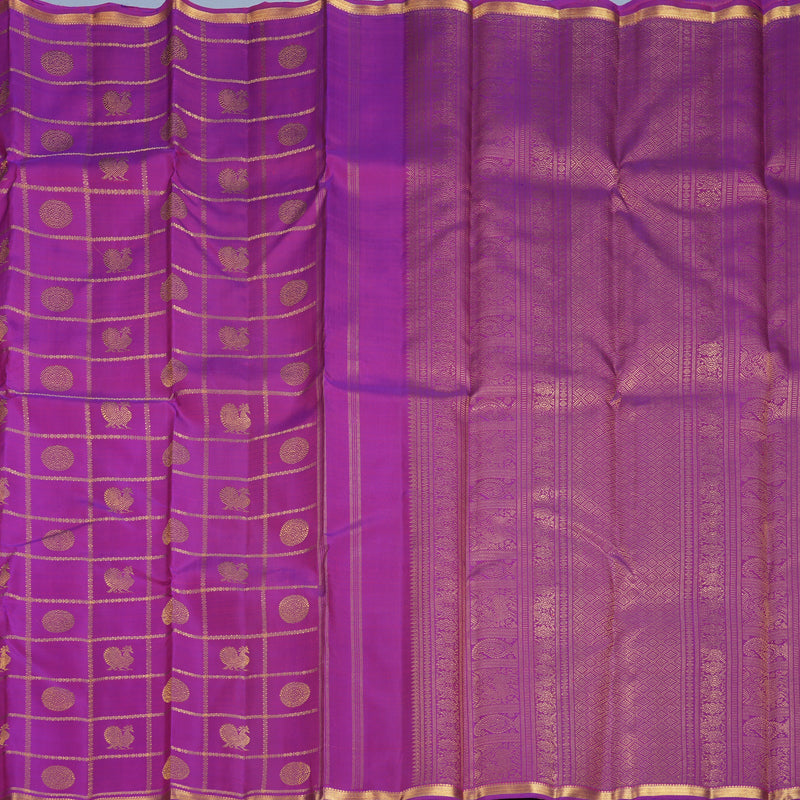 Hayagrivas Handloom Purple Kanjivaram Silk Saree KBF990I1-1