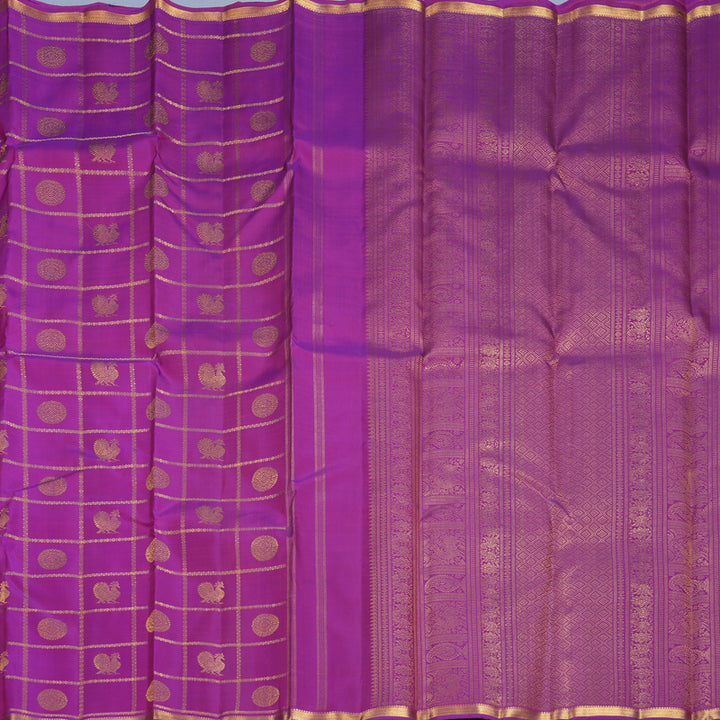 Hayagrivas Handloom Purple Kanjivaram Silk Saree KBF990I1-1