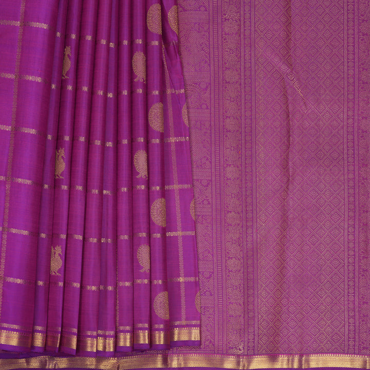 Hayagrivas Handloom Purple Kanjivaram Silk Saree KBF990I1-1