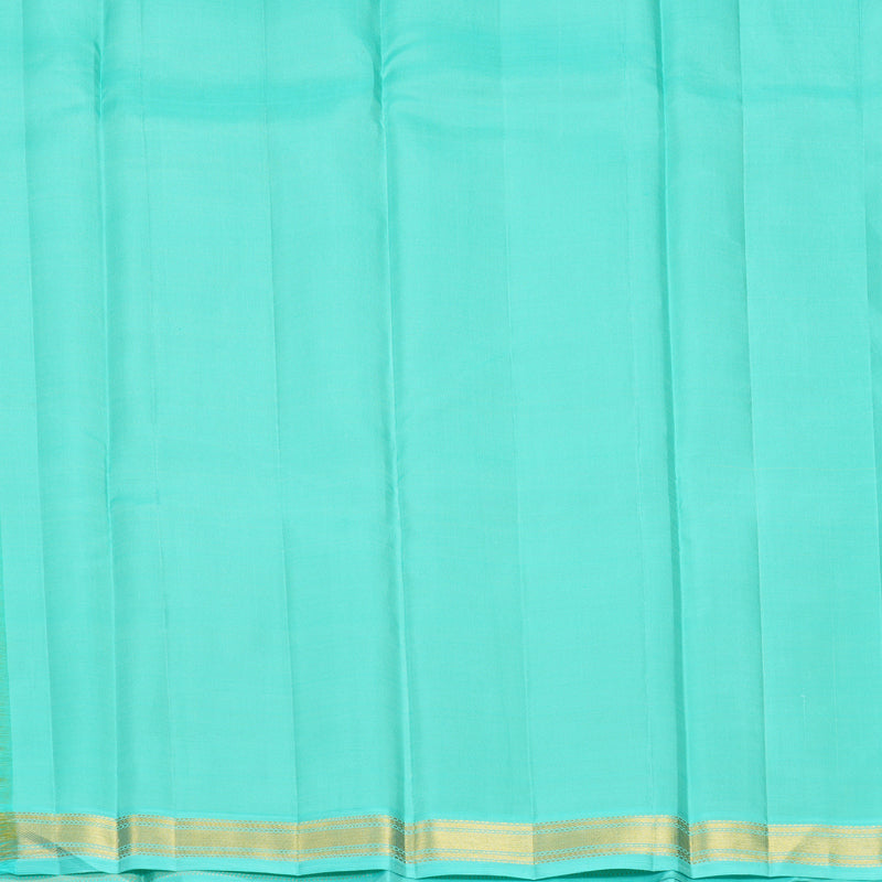Hayagrivas Handloom Pista Green Kanjivaram Silk Saree with Sky Blue Border KBF991I1-1
