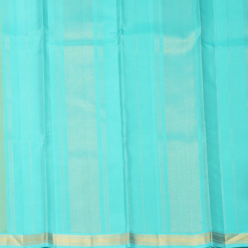 Hayagrivas Handloom Pista Green Kanjivaram Silk Saree with Sky Blue Border KBF991I1-1