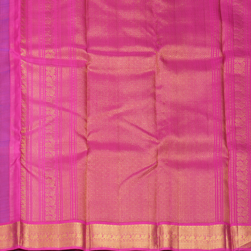 Hayagrivas Handloom Purple Kanjivaram Silk Saree with Pink Border KBF991I12-1