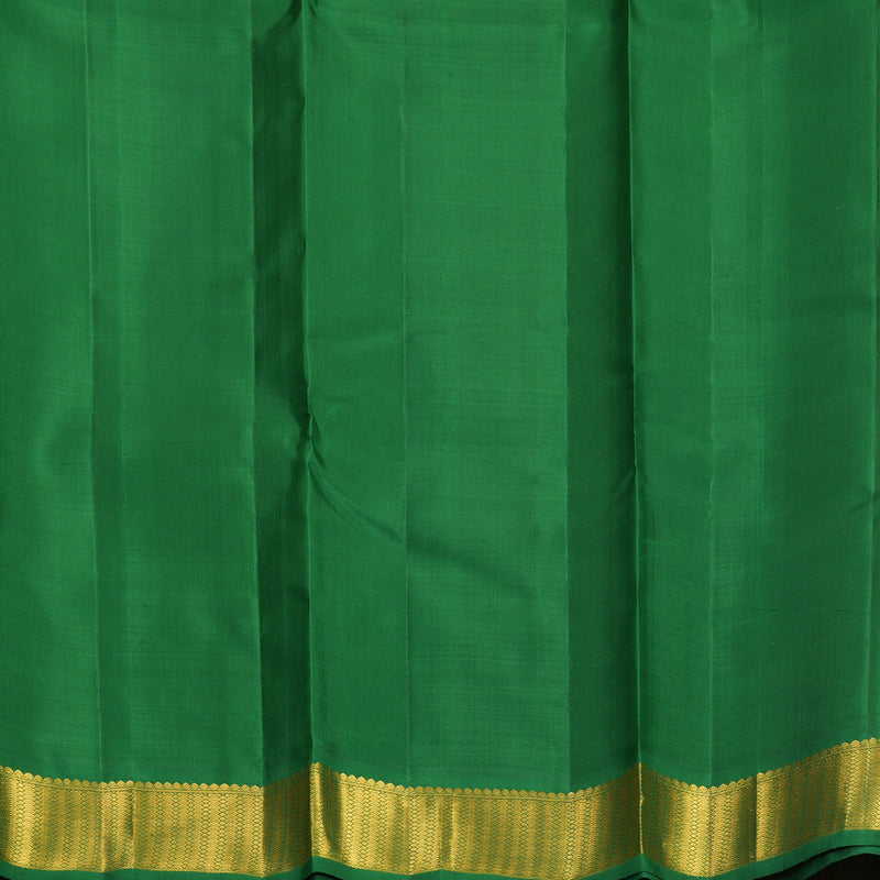 Hayagrivas Handloom Mambazham Orange Kanjivaram Silk Saree with Dark Green Border KBF991I4-1