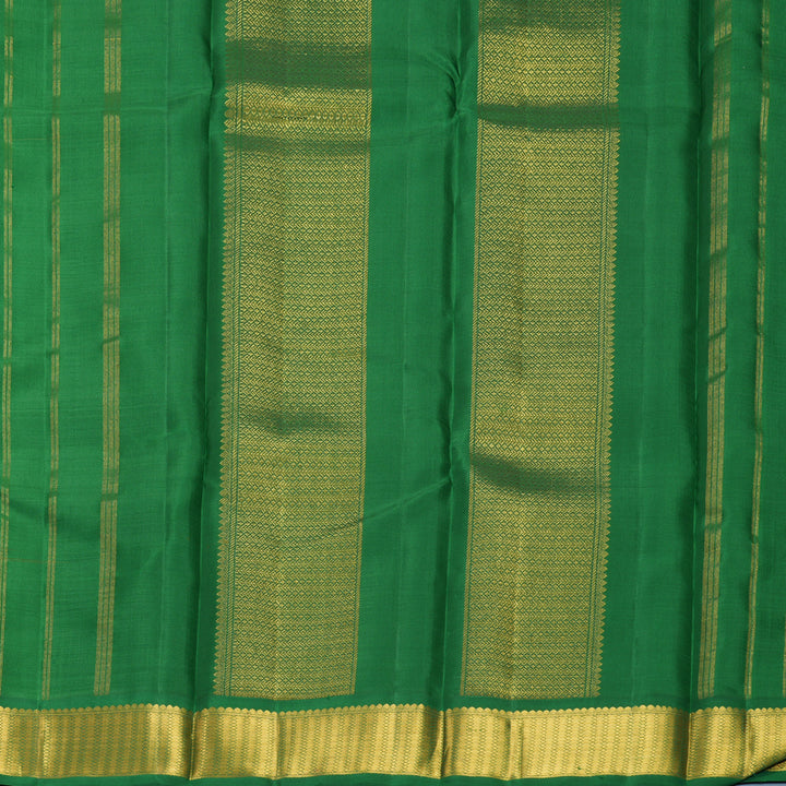 Hayagrivas Handloom Mambazham Orange Kanjivaram Silk Saree with Dark Green Border KBF991I4-1