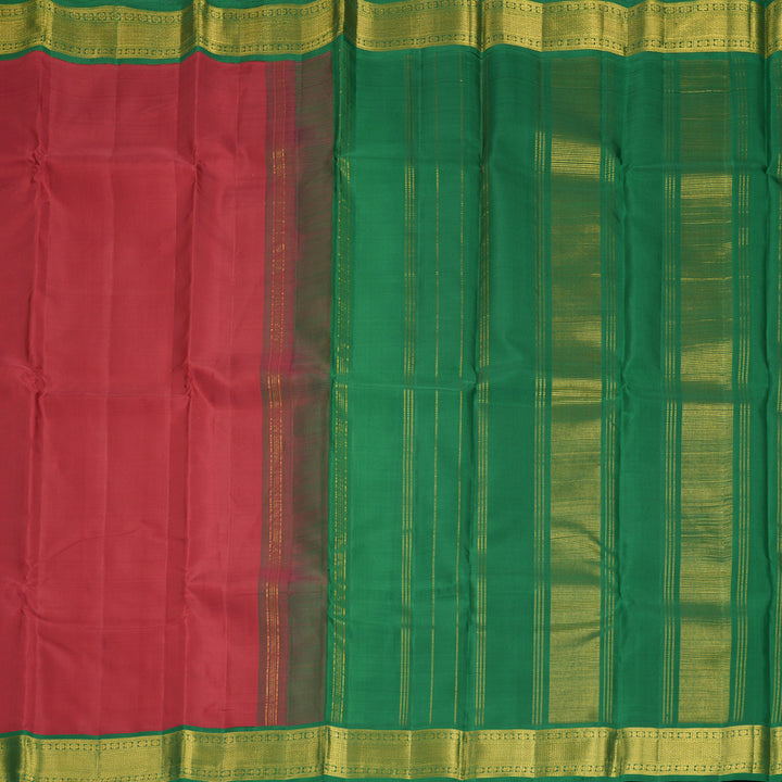 Hayagrivas Handloom Maroon Kanjivaram Silk Saree with Dark Green Border KBF991I6-1