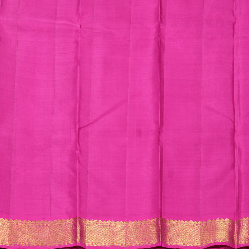 Hayagrivas Handloom Bottle Green Kanjivaram Silk Saree with Rani Pink Border KBF991I8-1