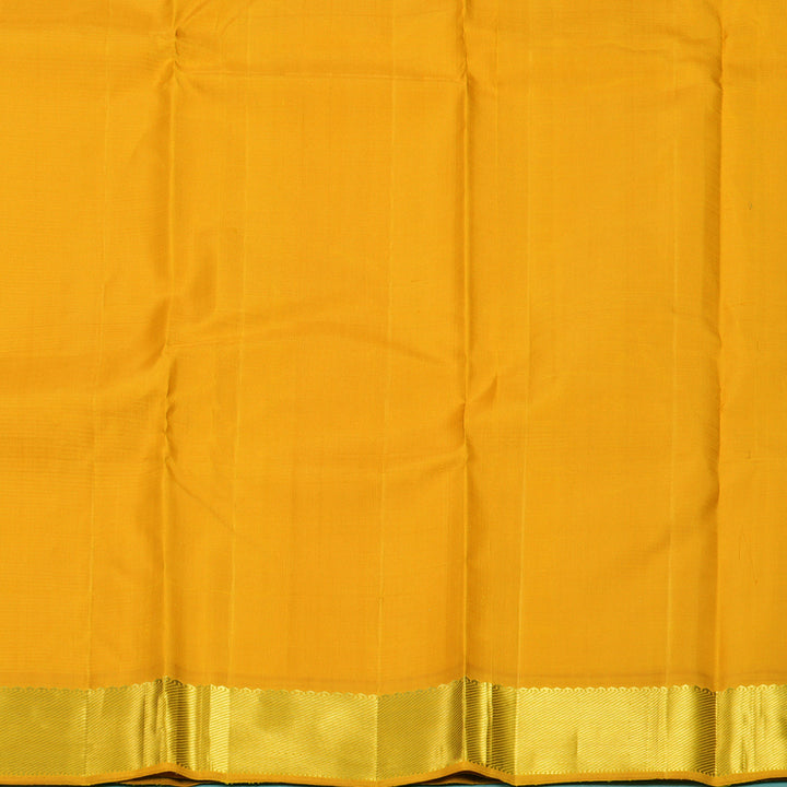 Hayagrivas Handloom Yellow Stripes Kanjivaram Silk Saree with Mustard Yellow Border KBF992I2-1