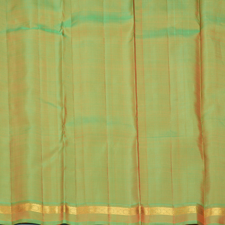 Hayagrivas Handloom Orange Kanjivaram Silk Saree with Light Green Border KBF992I3-3