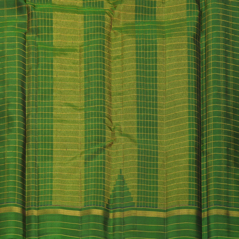 Hayagrivas Handloom Purple Kanjivaram Silk Saree with Leaf Green Border KBF993I1-1
