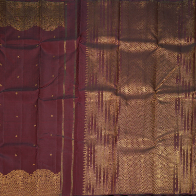 Hayagrivas Handloom Wine Maroon Kanjivaram Silk Saree KBF994I1-1