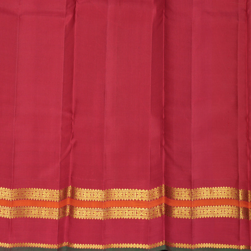 Hayagrivas Handloom Pista Green Kanjivaram Silk Saree with Maroon Border KBF994I4-1