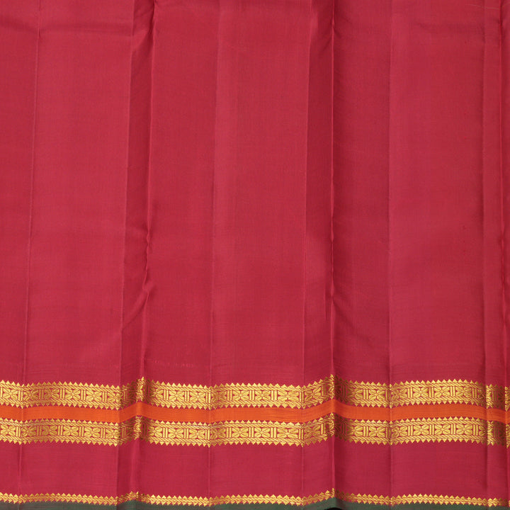 Hayagrivas Handloom Pista Green Kanjivaram Silk Saree with Maroon Border KBF994I4-1