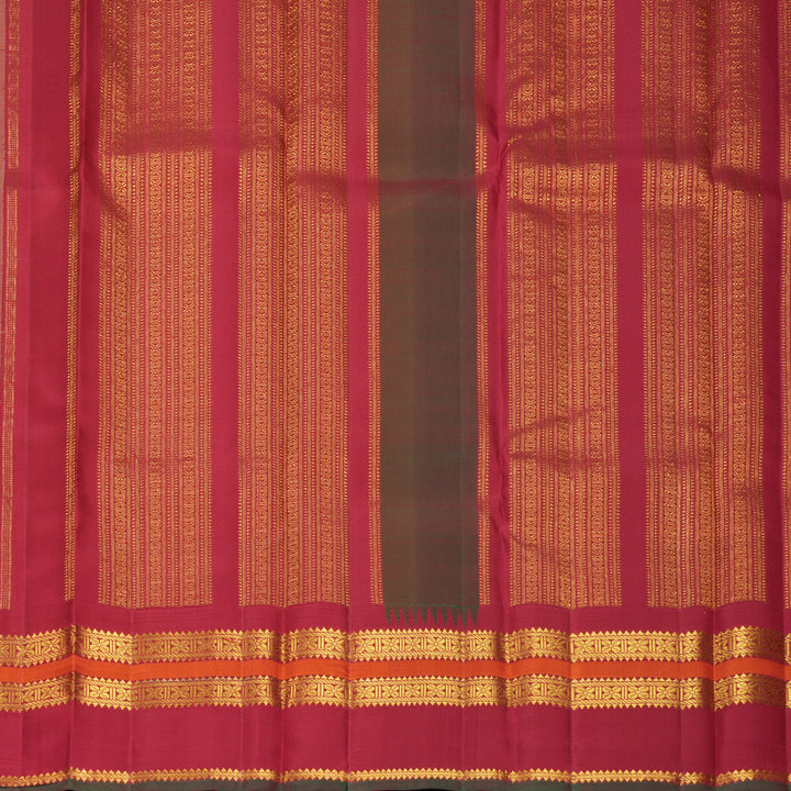 Hayagrivas Handloom Pista Green Kanjivaram Silk Saree with Maroon Border KBF994I4-1