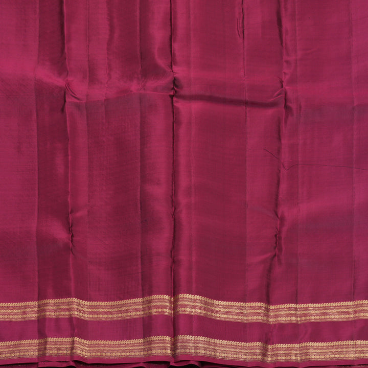 Hayagrivas Handloom Deep Teal Kanjivaram Silk Saree with Magenta Border KBF995I1-26