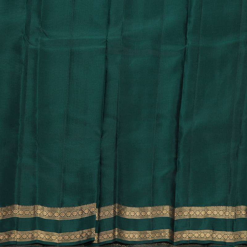 Hayagrivas Handloom Olive Green Kanjivaram Silk Saree with Bottle Green Border KBF995I1-30