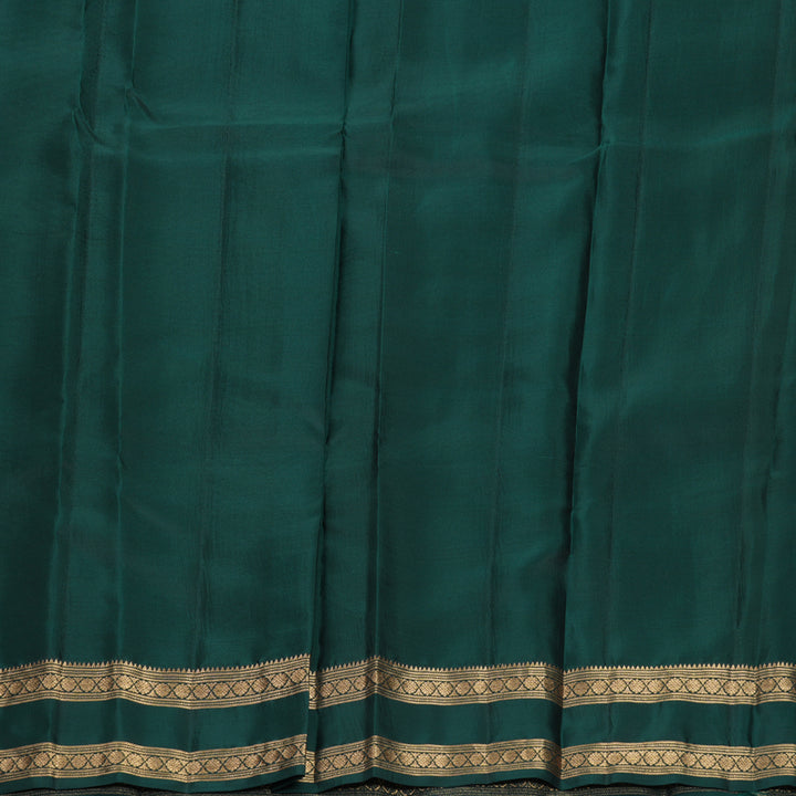 Hayagrivas Handloom Olive Green Kanjivaram Silk Saree with Bottle Green Border KBF995I1-30