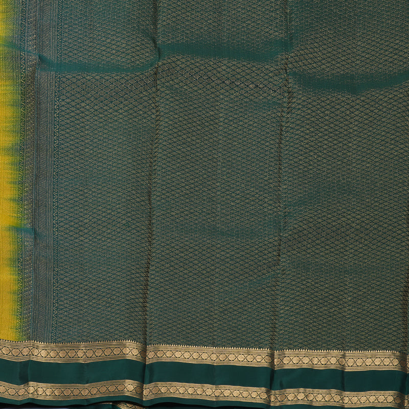 Hayagrivas Handloom Olive Green Kanjivaram Silk Saree with Bottle Green Border KBF995I1-30
