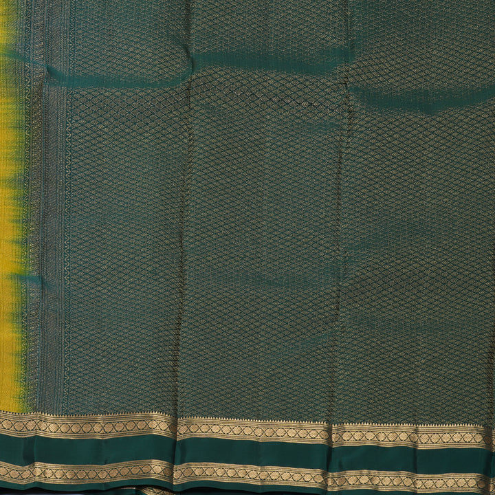 Hayagrivas Handloom Olive Green Kanjivaram Silk Saree with Bottle Green Border KBF995I1-30