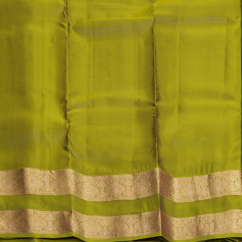 Hayagrivas Handloom Purple Kanjivaram Silk Saree with Olive Green Border KBF995I1-9