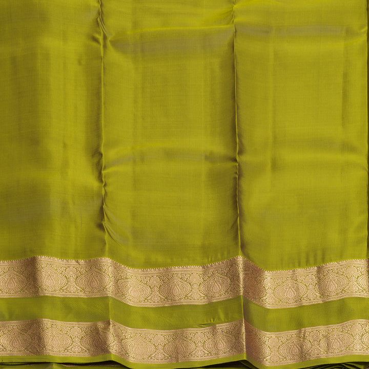 Hayagrivas Handloom Purple Kanjivaram Silk Saree with Olive Green Border KBF995I1-9