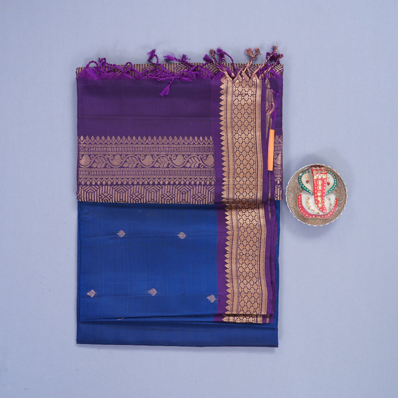 Hayagrivas Royal Blue Handloom Soft Silk Saree KBF996I1-1