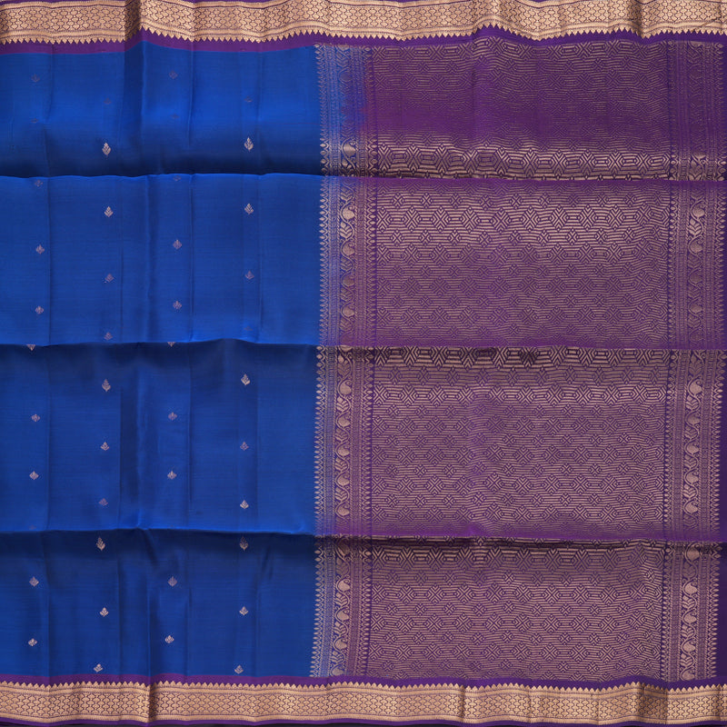 Hayagrivas Royal Blue Handloom Soft Silk Saree KBF996I1-1