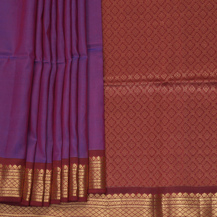 Hayagrivas Wine Purple Handloom Soft Silk Saree KBF996I1-12