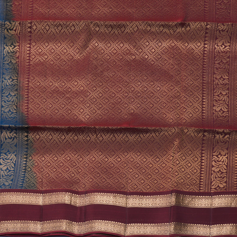 Hayagrivas Dark Teal Blue Handloom Soft Silk Saree KBF996I1-19