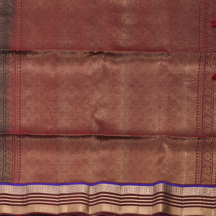 Hayagrivas Kanchana Brown Handloom Soft Silk Saree KBF996I1-3