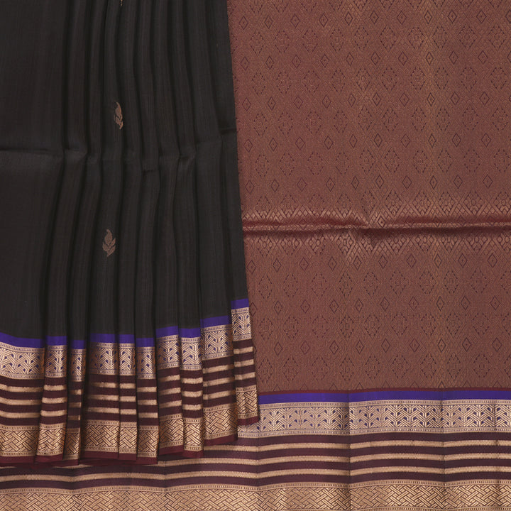Hayagrivas Kanchana Brown Handloom Soft Silk Saree KBF996I1-3