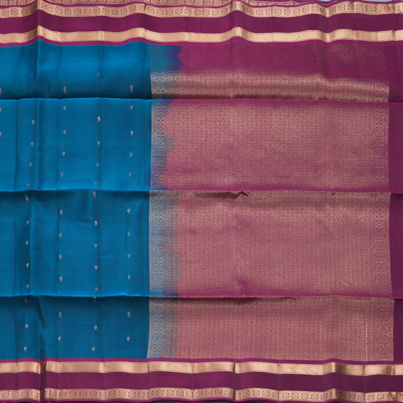 Hayagrivas Ramar Blue Handloom Soft Silk Saree KBF996I1-5