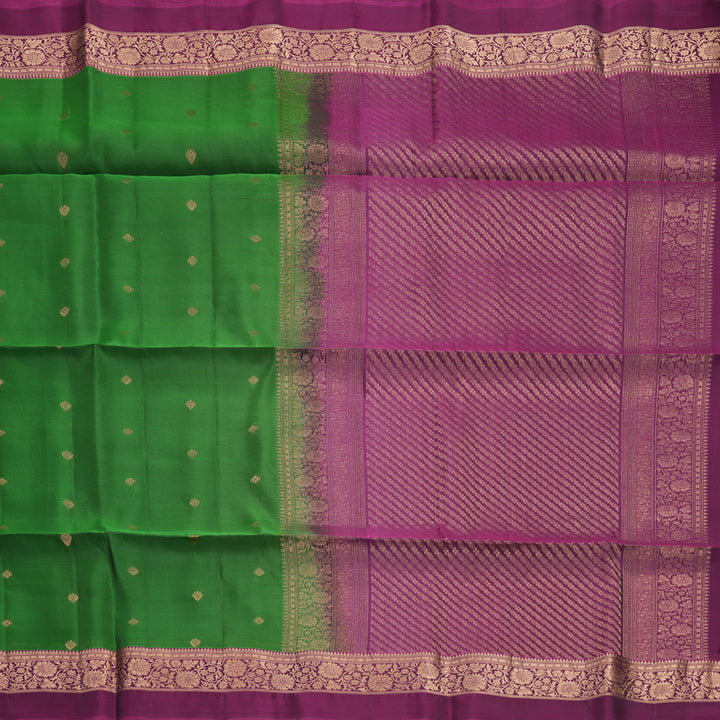 Hayagrivas Leaf Green Handloom Soft Silk Saree KBF996I1-6