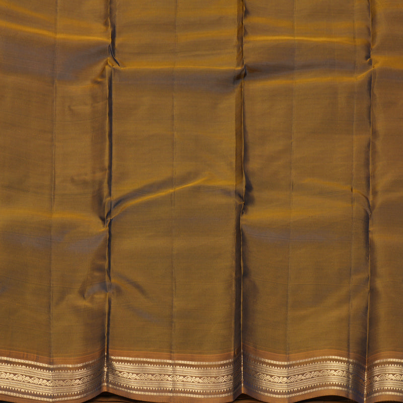 Hayagrivas Handloom Karum Neelam Kanjivaram Silk Saree with Honey Shade Border KBF997I2-2