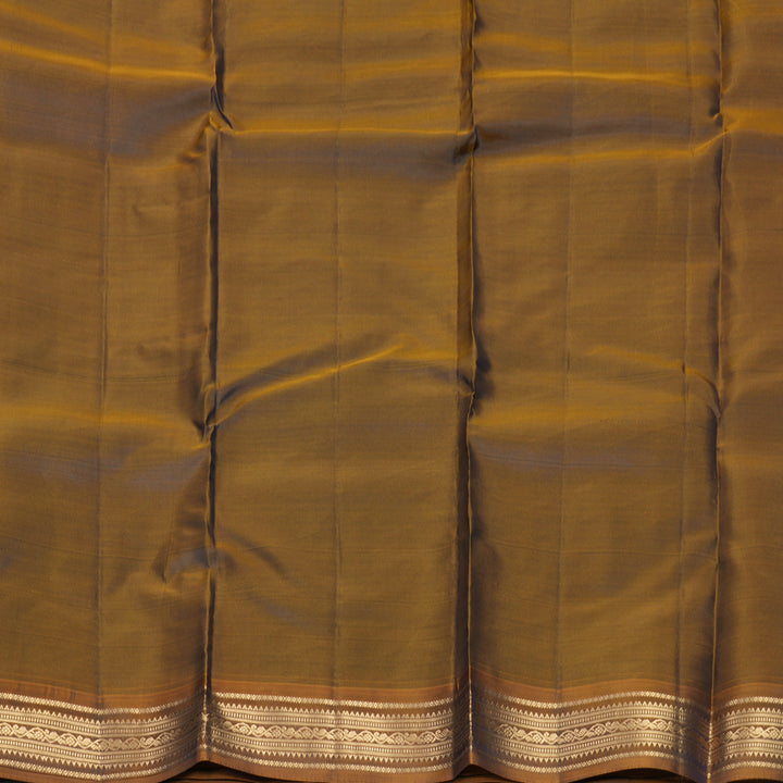 Hayagrivas Handloom Karum Neelam Kanjivaram Silk Saree with Honey Shade Border KBF997I2-2