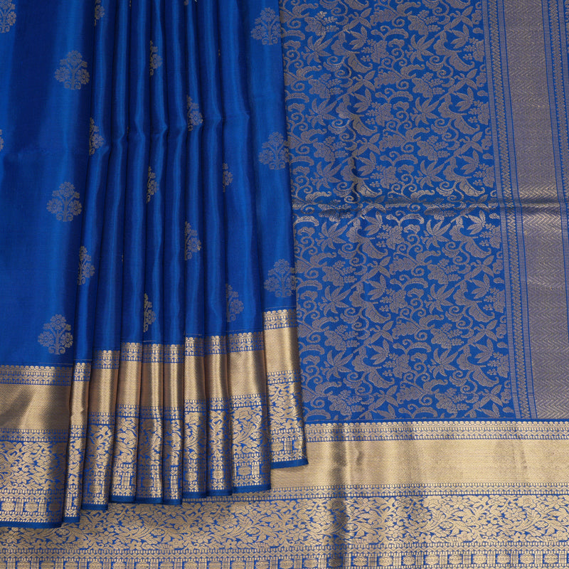 Hayagrivas Royal Blue Handloom Soft Silk Saree KBF998I1-3